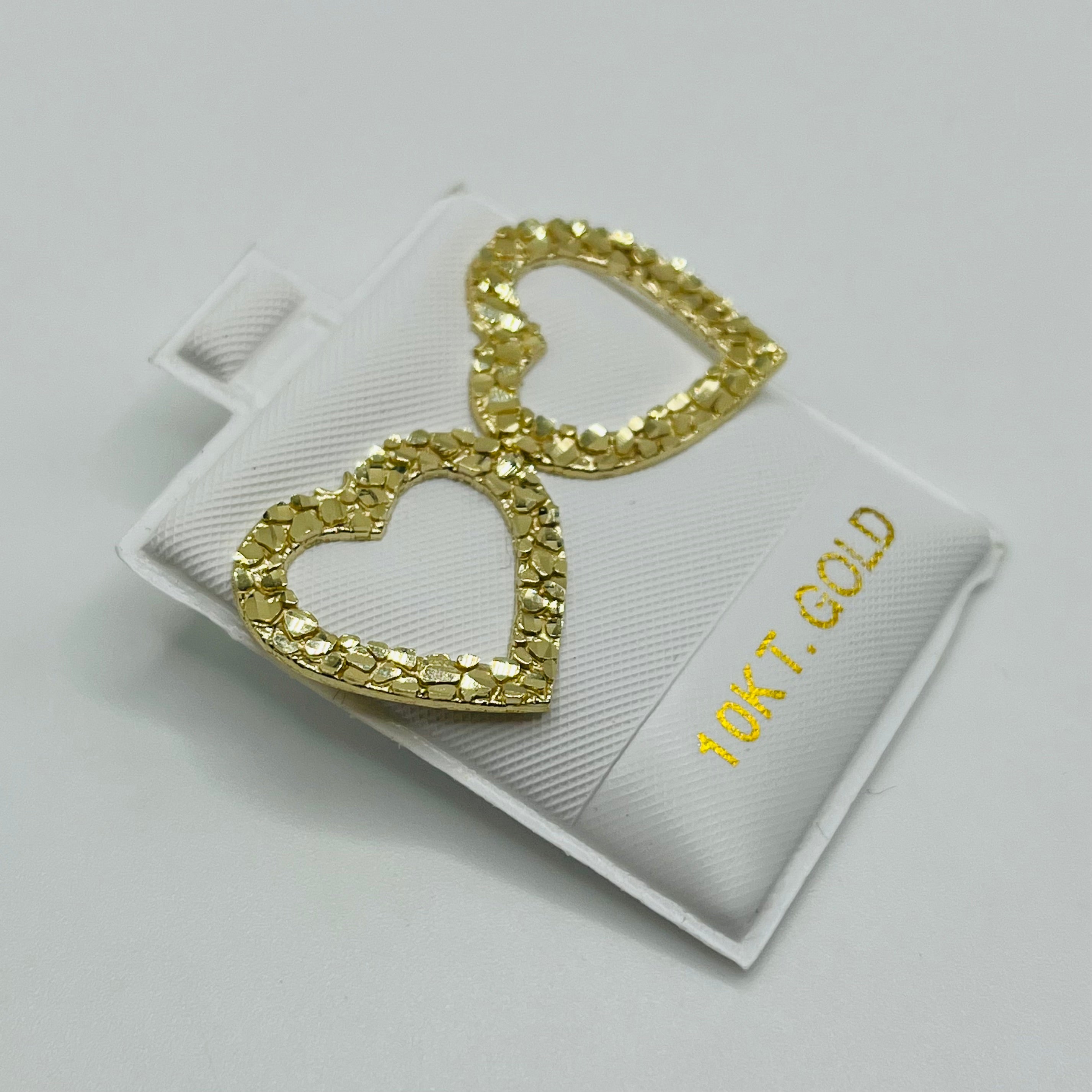 Open Heart Nugget Earrings