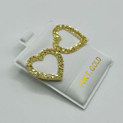 Open Heart Nugget Earrings