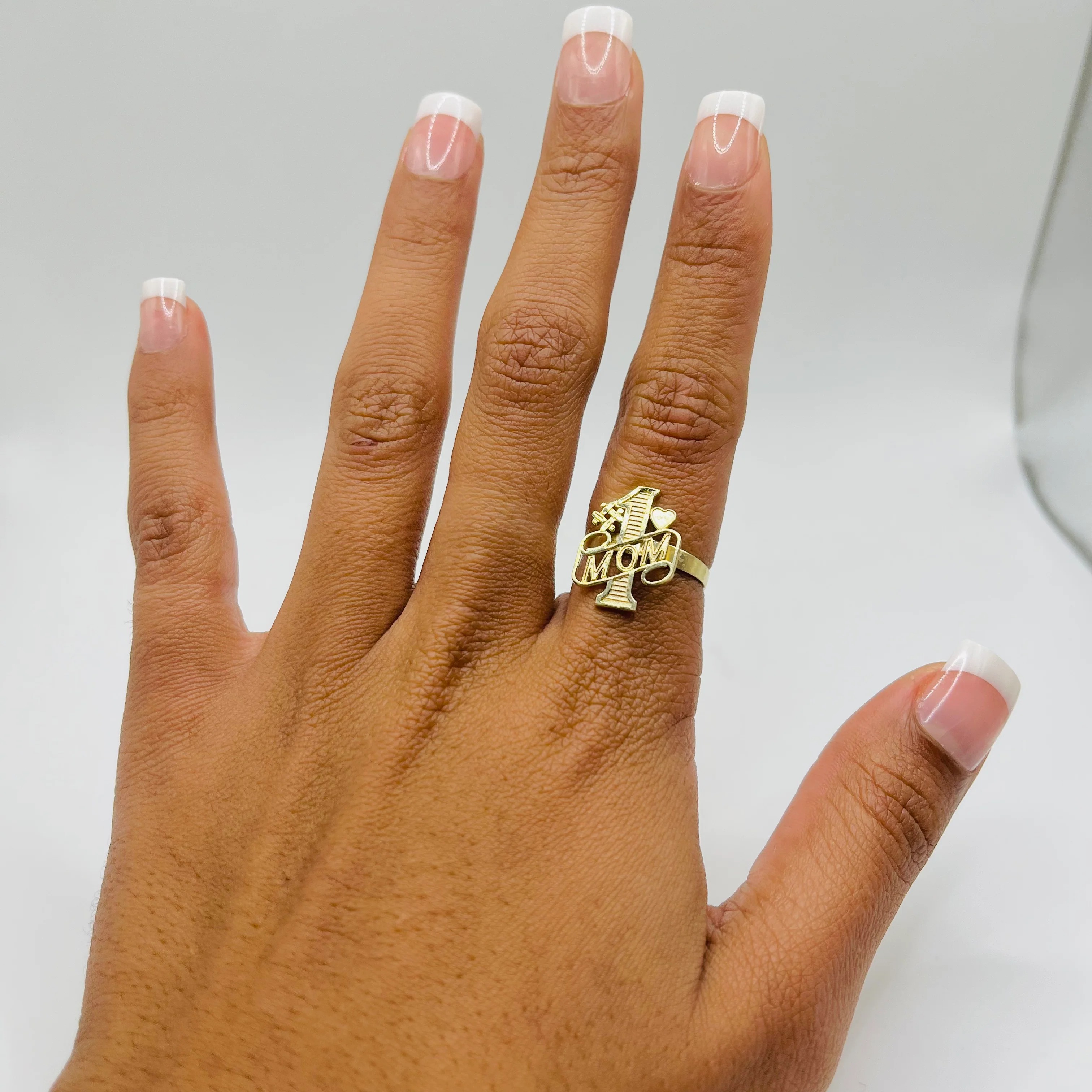 Gold Plated Number One Mom Ring