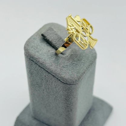 Gold Plated Number One Mom Ring