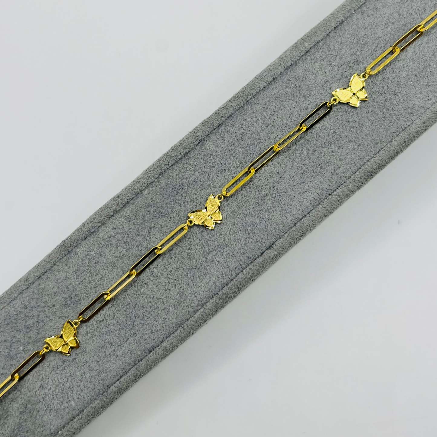 Gold Designer Bracelet - Paperclip Butterfly