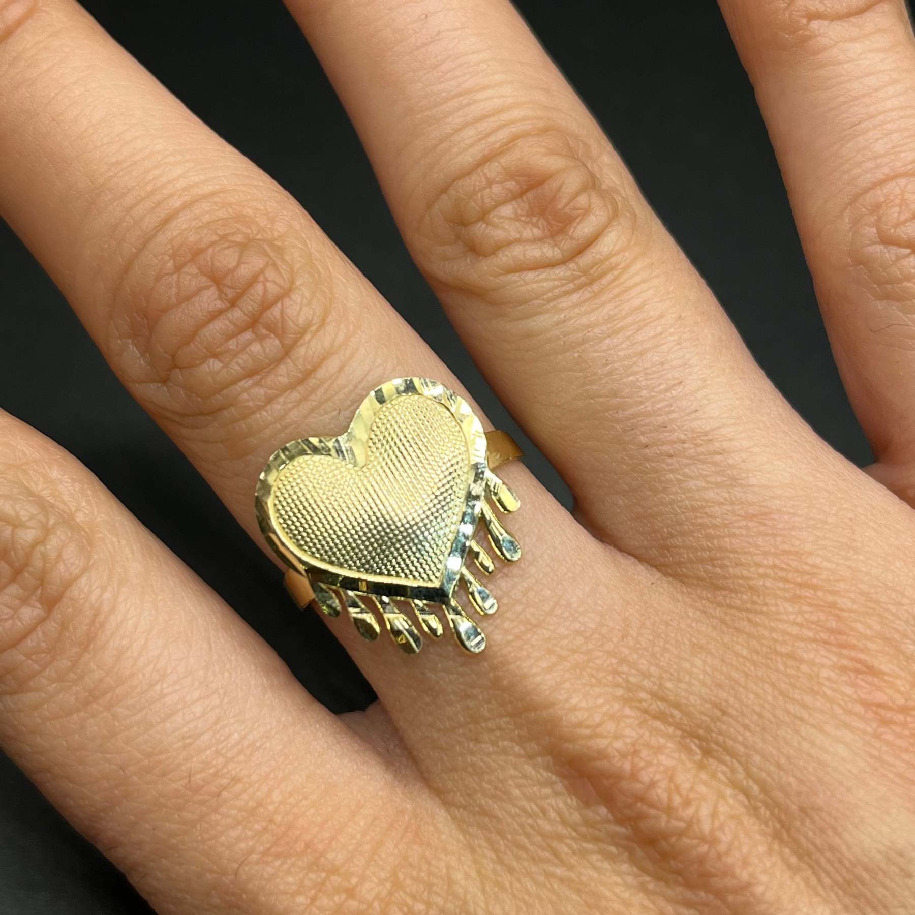 Gold Plated Dripping Heart Ring