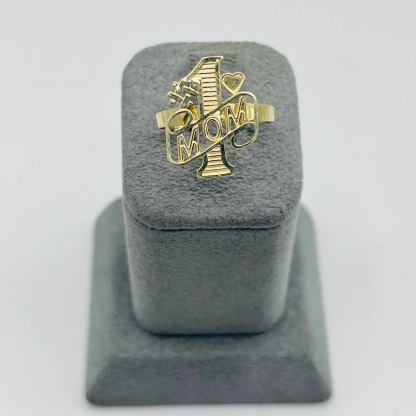 Gold Plated Number One Mom Ring