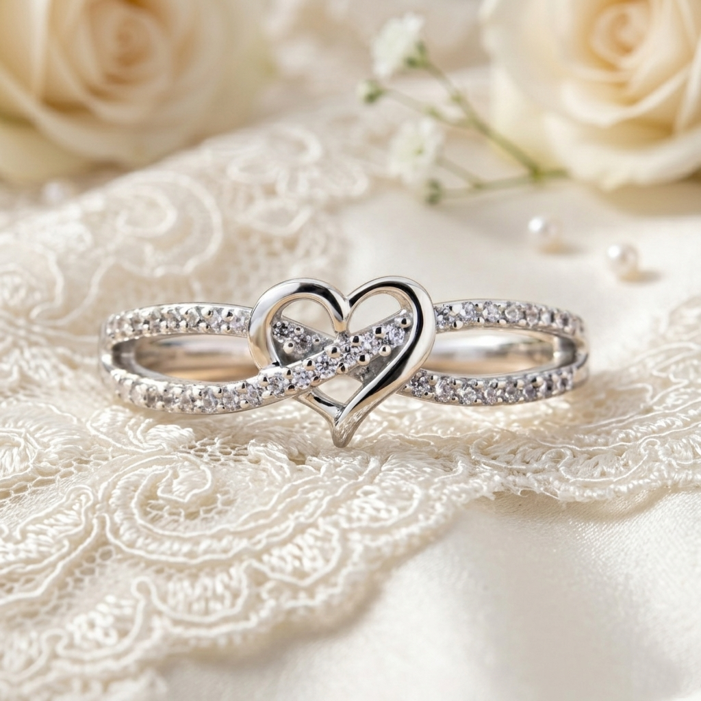Heart Infinity Promise Ring Personalized Engraved Ring