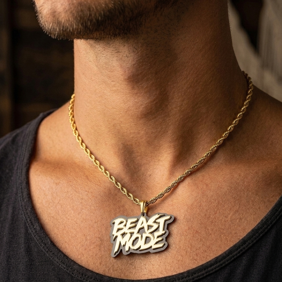Black Acrylic Personalized Two Names Necklace