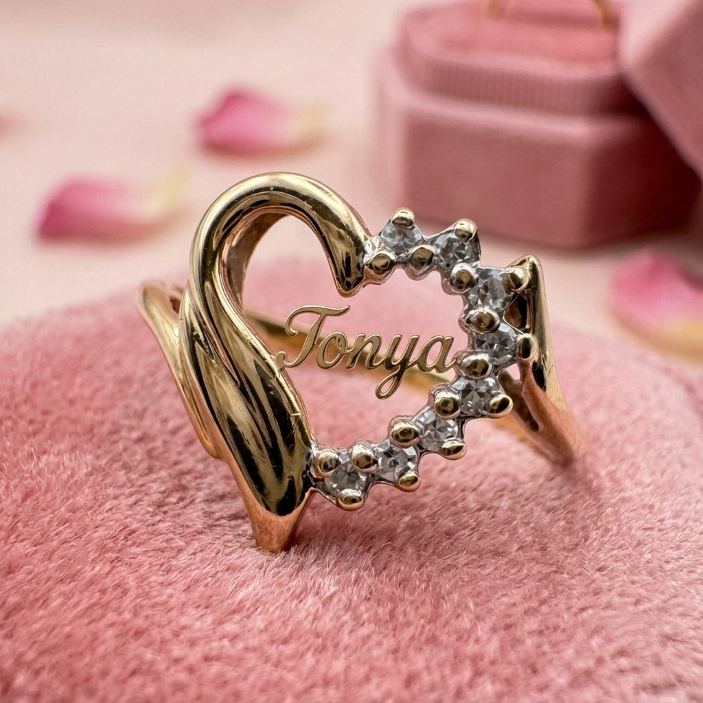 Zirconia Heart Shape Custom Name Gifts For Woman