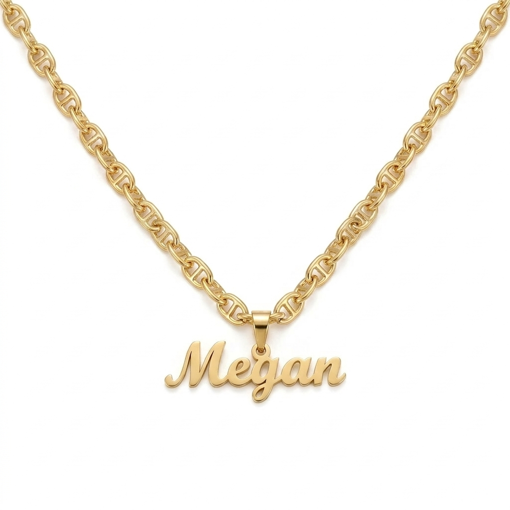 Personalized Nameplate Pendant Mariner Chain Necklace
