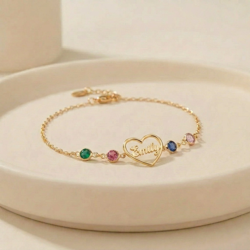 Planting Gold Name Bracelet with Engraved Inspirational-silviax