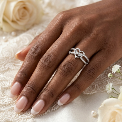 Heart Infinity Promise Ring Personalized Engraved Ring