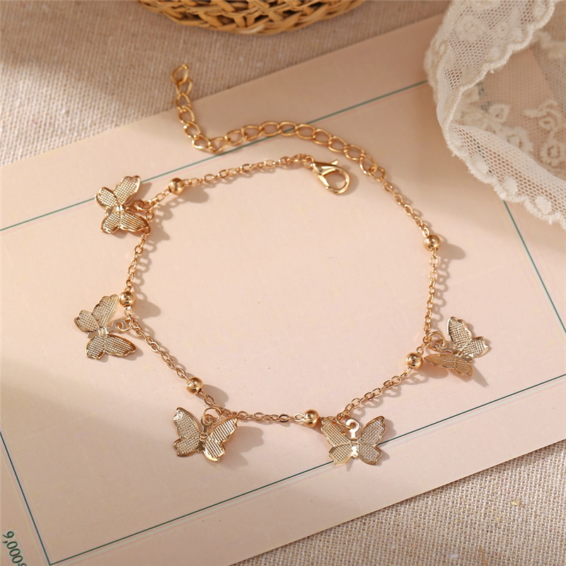 Butterfly Anklets Gold Plated Anklets Summer Beach Women's Gift