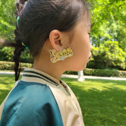 Personalized Acrylic Earrings Custom Name Stud Earrings For Kids