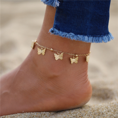 Butterfly Anklets Gold Plated Anklets Summer Beach Women's Gift