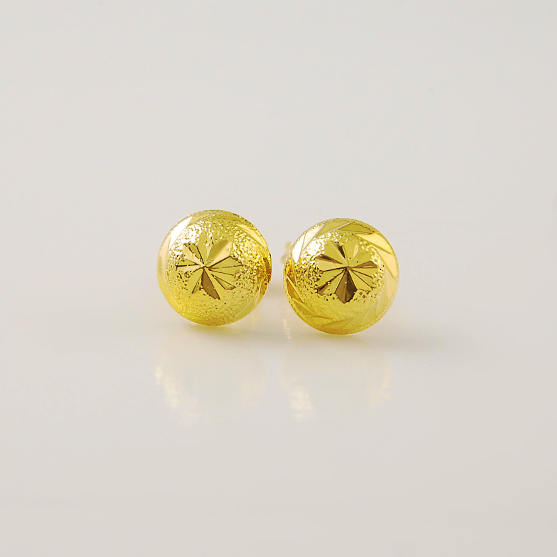 Heart Gold Plated Stud Earrings Round Earrings