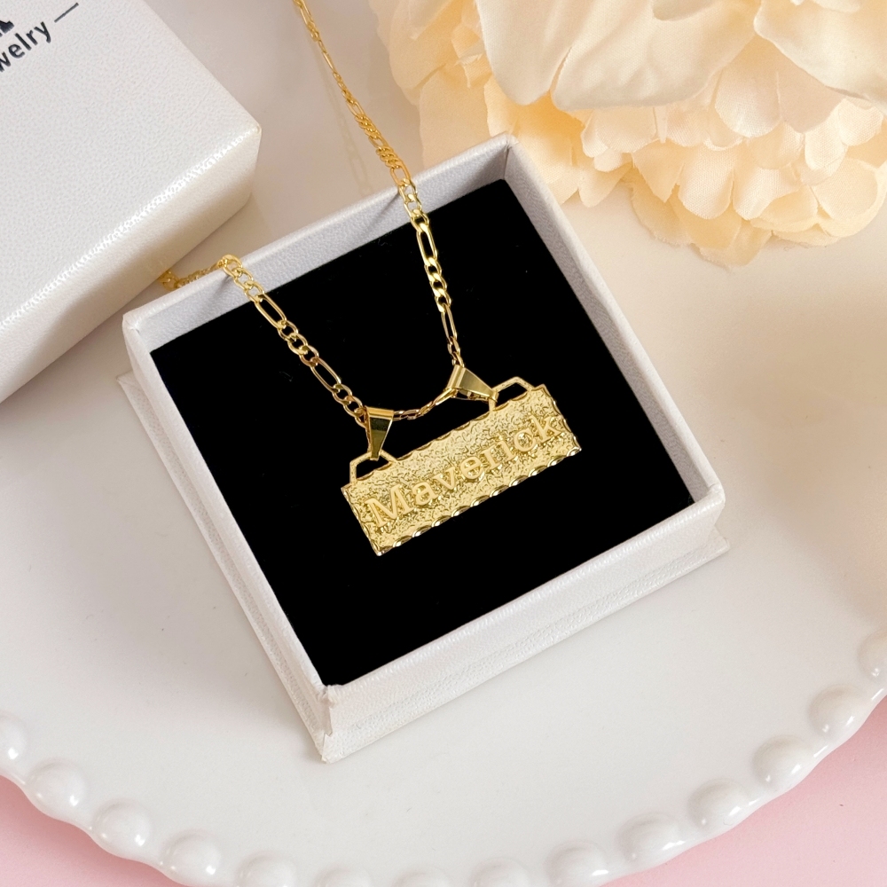 Gold Plated Bar Necklaces Custom Name Necklace 