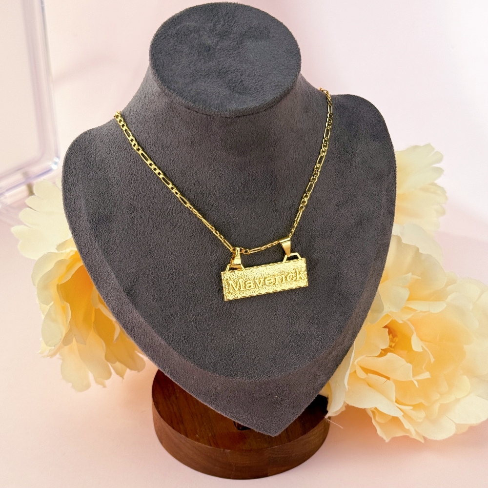 Gold Plated Bar Necklaces Custom Name Necklace 