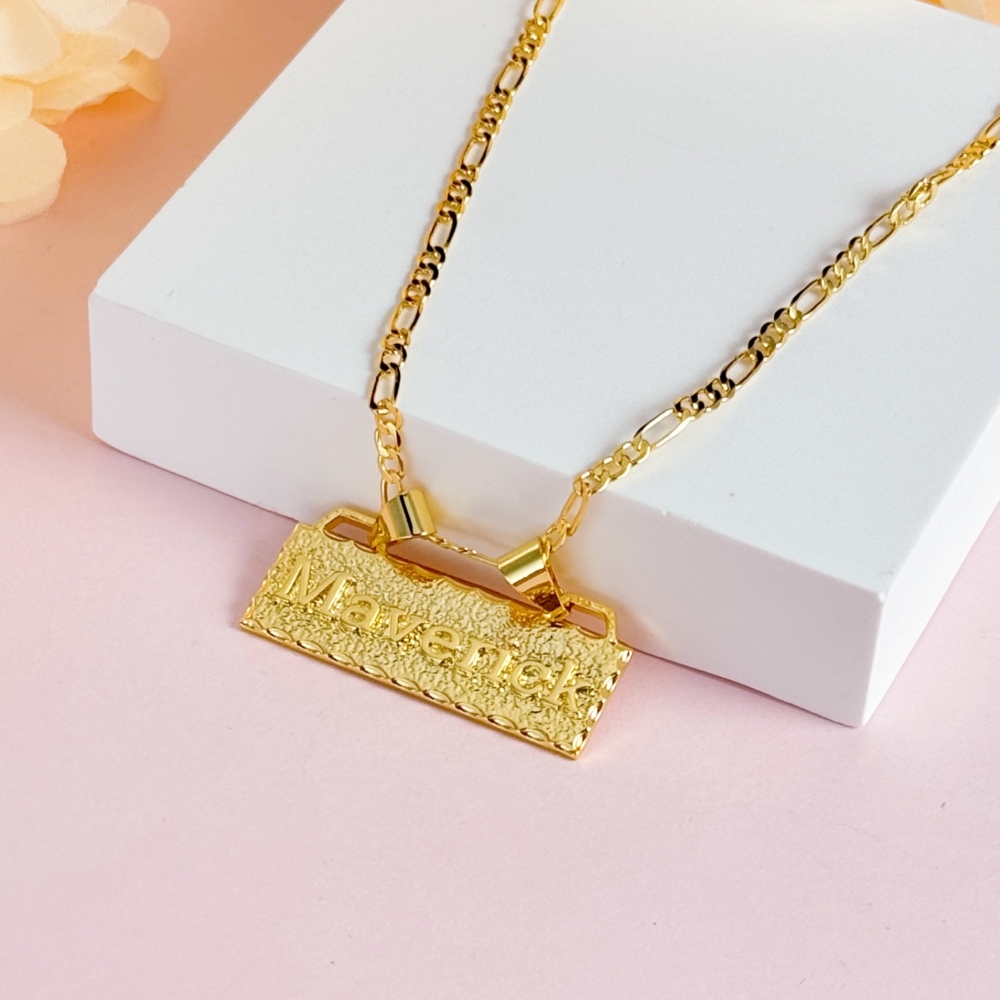 Gold Plated Bar Necklaces Custom Name Necklace 