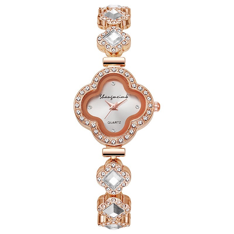 Zirconia Four-leaf Clover Bracelet Quartz Watch Gemstone Ladies Watch