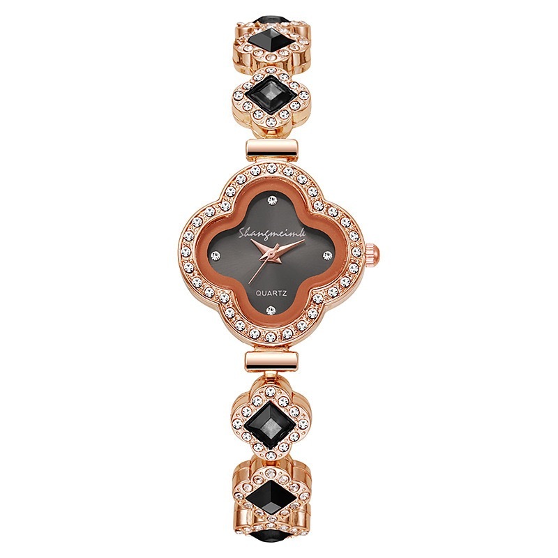 Zirconia Four-leaf Clover Bracelet Quartz Watch Gemstone Ladies Watch