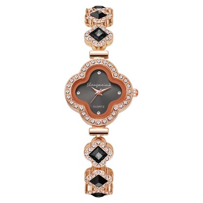 Zirconia Four-leaf Clover Bracelet Quartz Watch Gemstone Ladies Watch