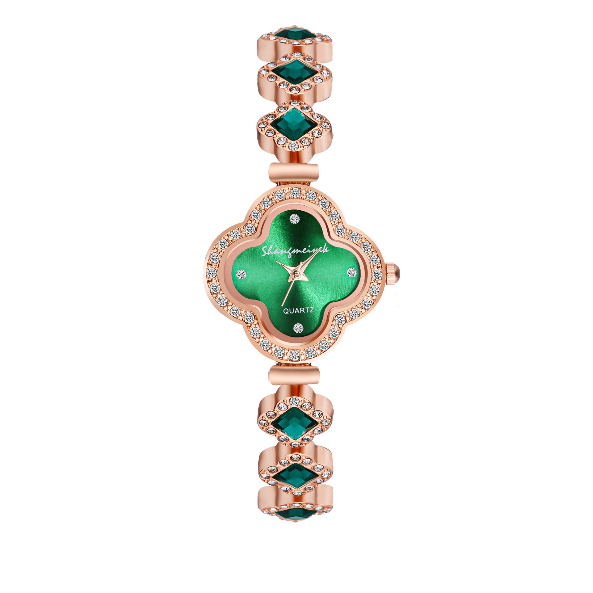 Zirconia Four-leaf Clover Bracelet Quartz Watch Gemstone Ladies Watch