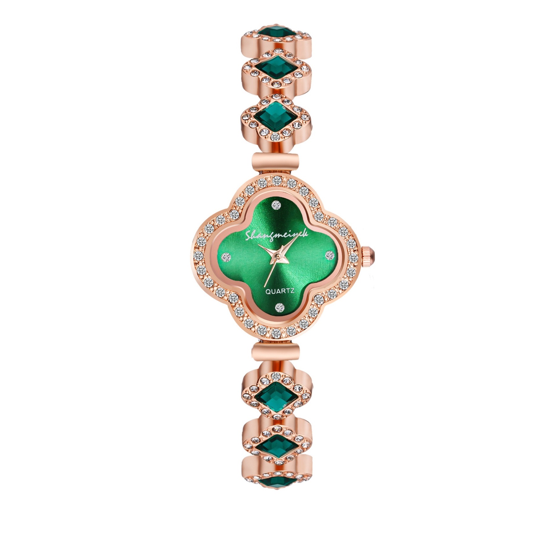 Zirconia Four-leaf Clover Bracelet Quartz Watch Gemstone Ladies Watch