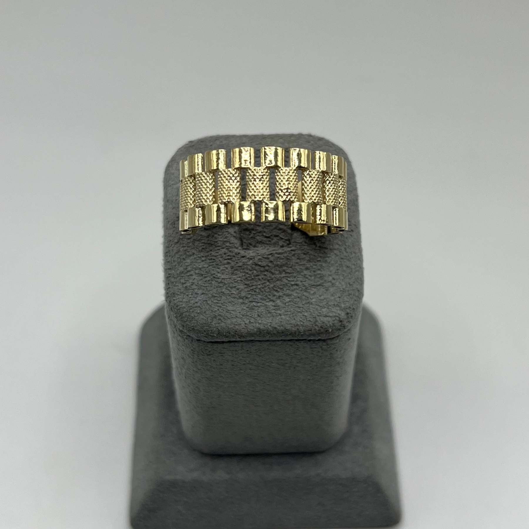 Gold Rx Style Band Ring (9mm)