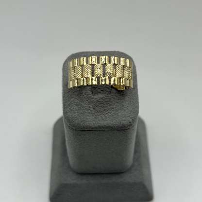 Gold Rx Style Band Ring (9mm)