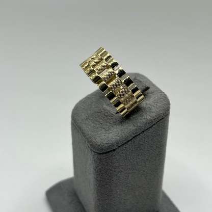 Gold Rx Style Band Ring (9mm)