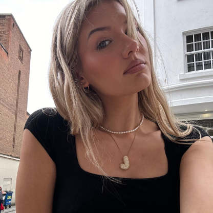 Bubble Initial Diamond Necklace Custom Letter Necklace