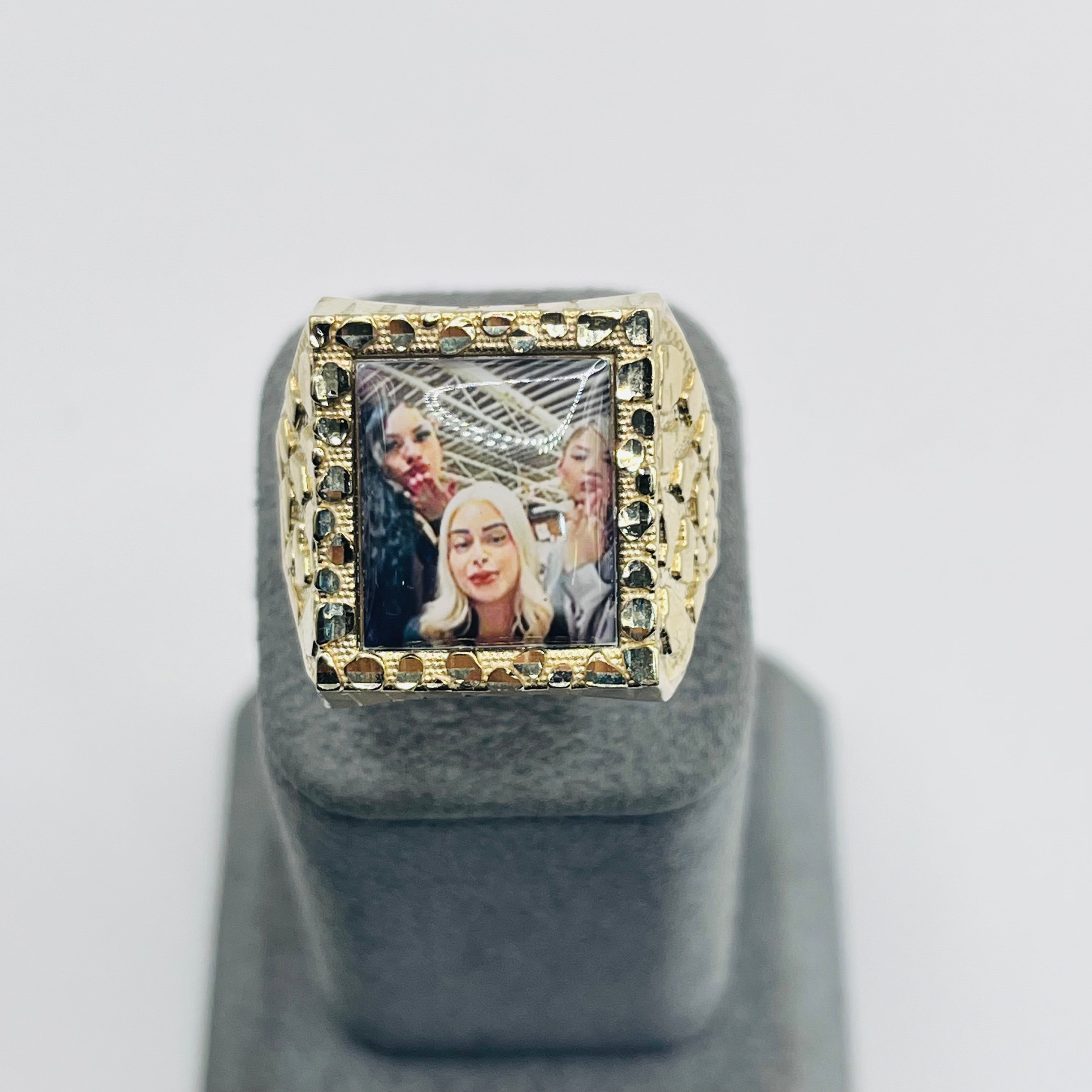 Gold Plated Nugget Picture Ring