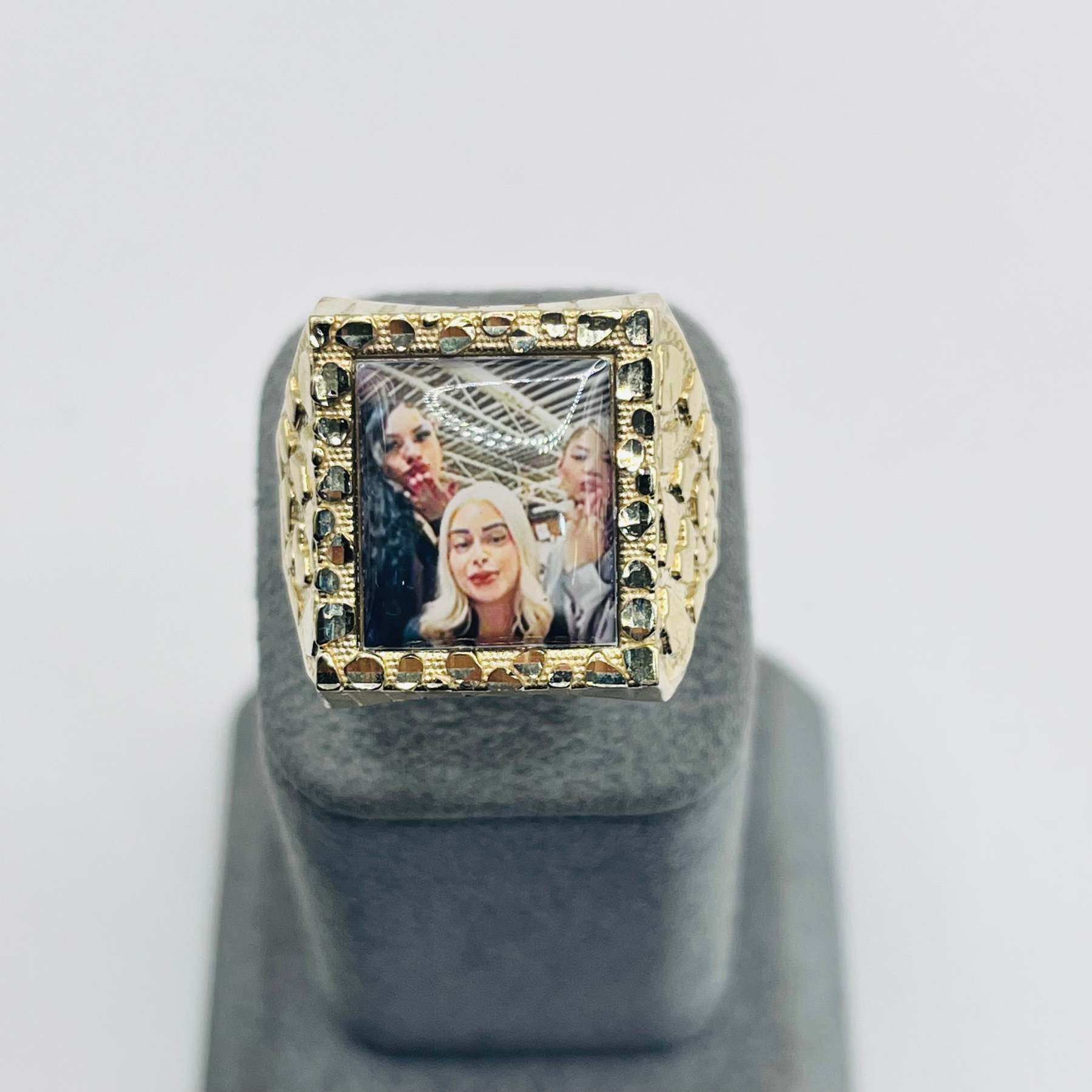 Gold Plated Nugget Picture Ring