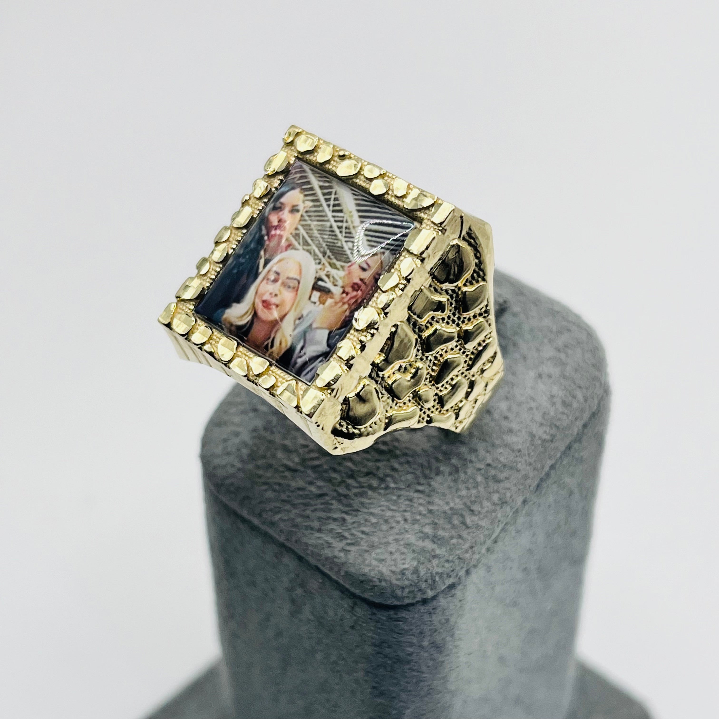 Gold Plated Nugget Picture Ring