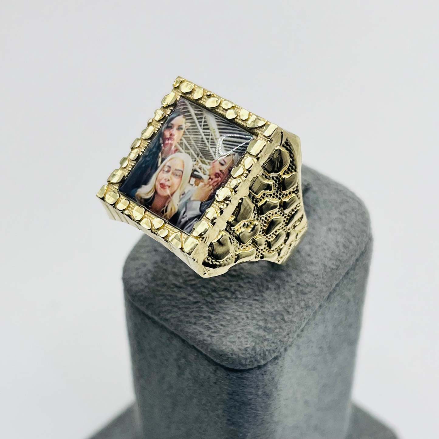 Gold Plated Nugget Picture Ring