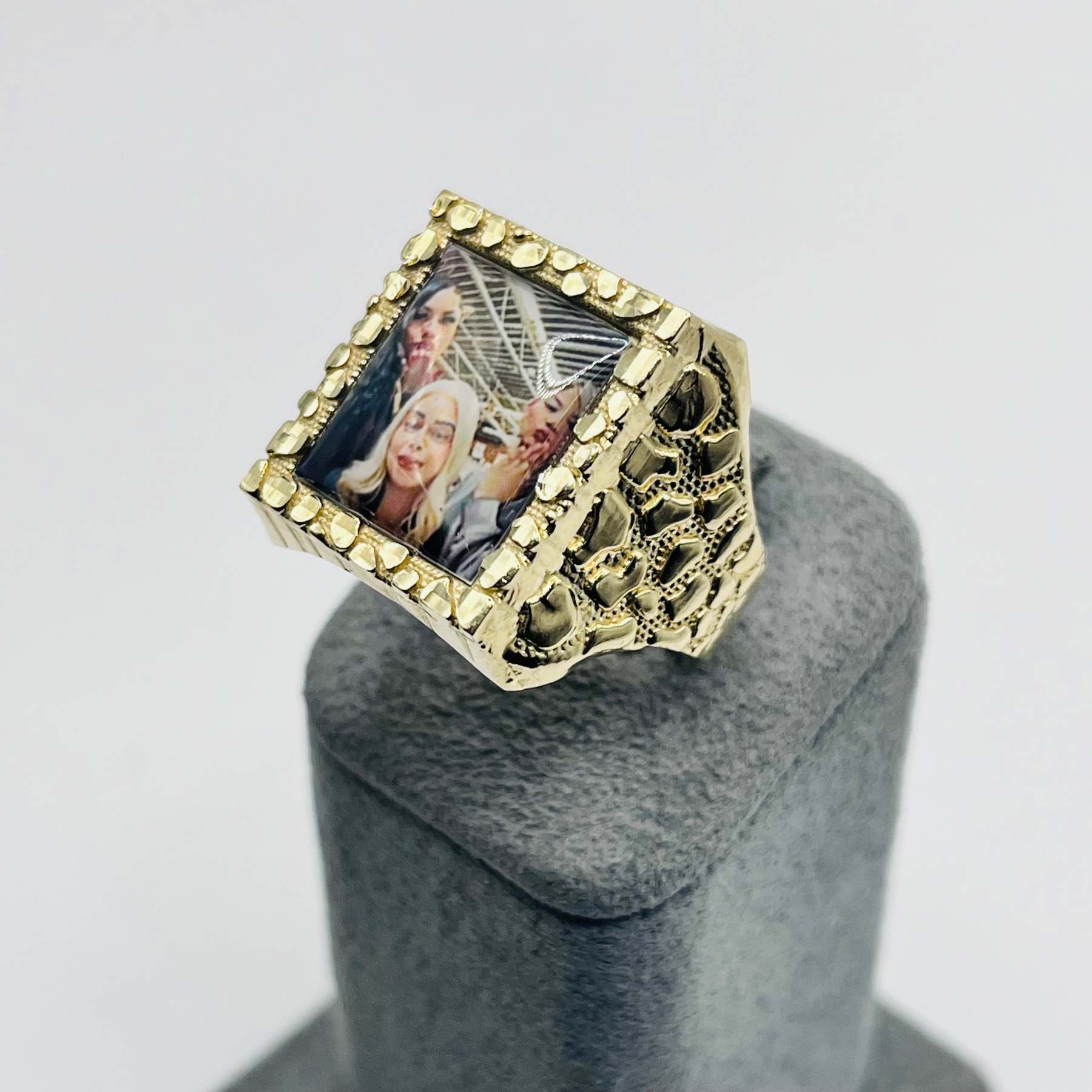 Gold Plated Nugget Picture Ring