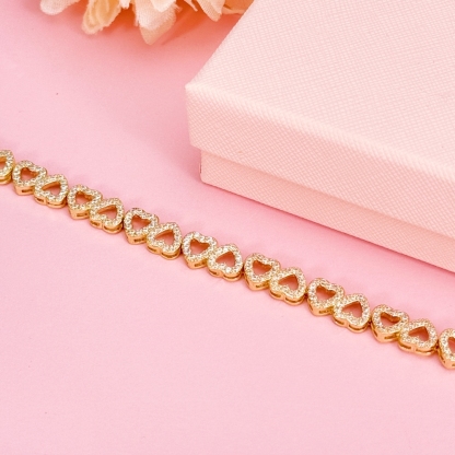 Shiny Cubic Zirconia Heart Bracelets