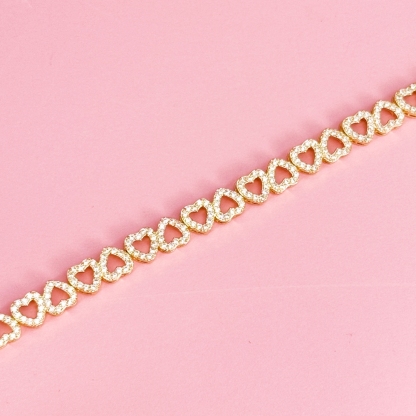 Shiny Cubic Zirconia Heart Bracelets