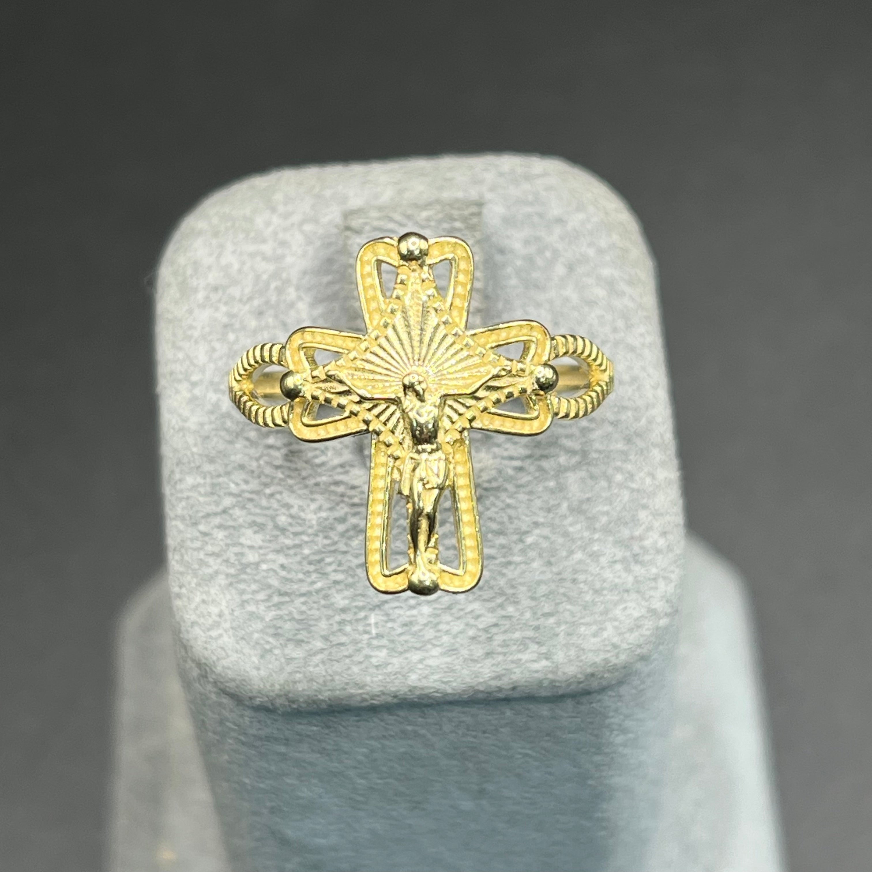 Gold Plated Fancy Crucifix Ring