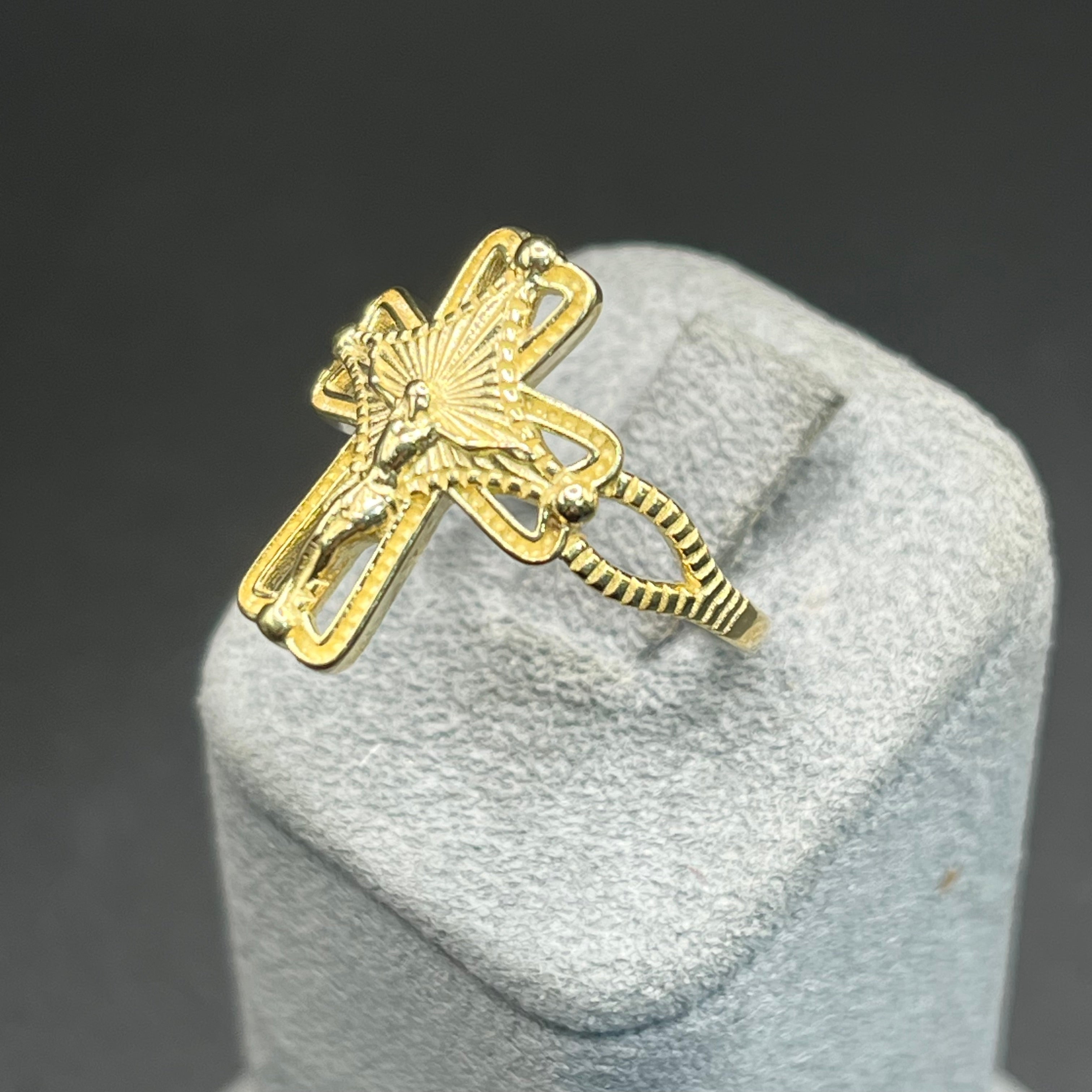 Gold Plated Fancy Crucifix Ring