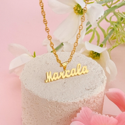 Personalized Nameplate Pendant Mariner Chain Necklace