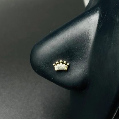 Gold Plated Crown Nose Ring
