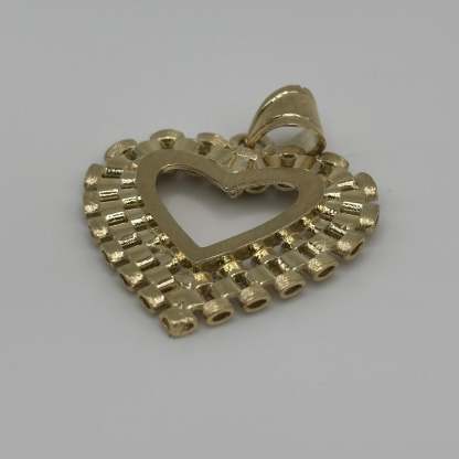  Gold Double Open Heart Rx Charm (26mm)
