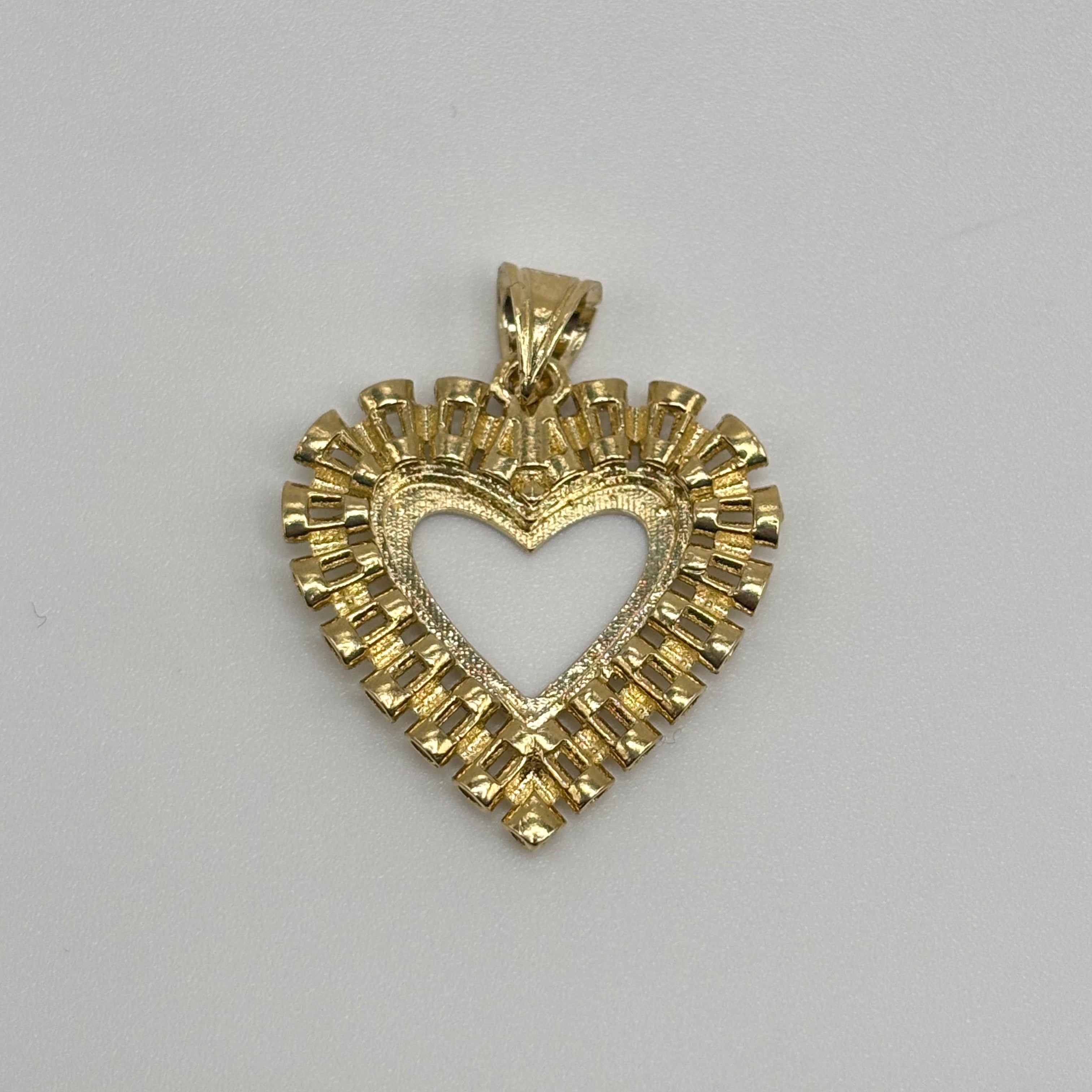  Gold Double Open Heart Rx Charm (26mm)