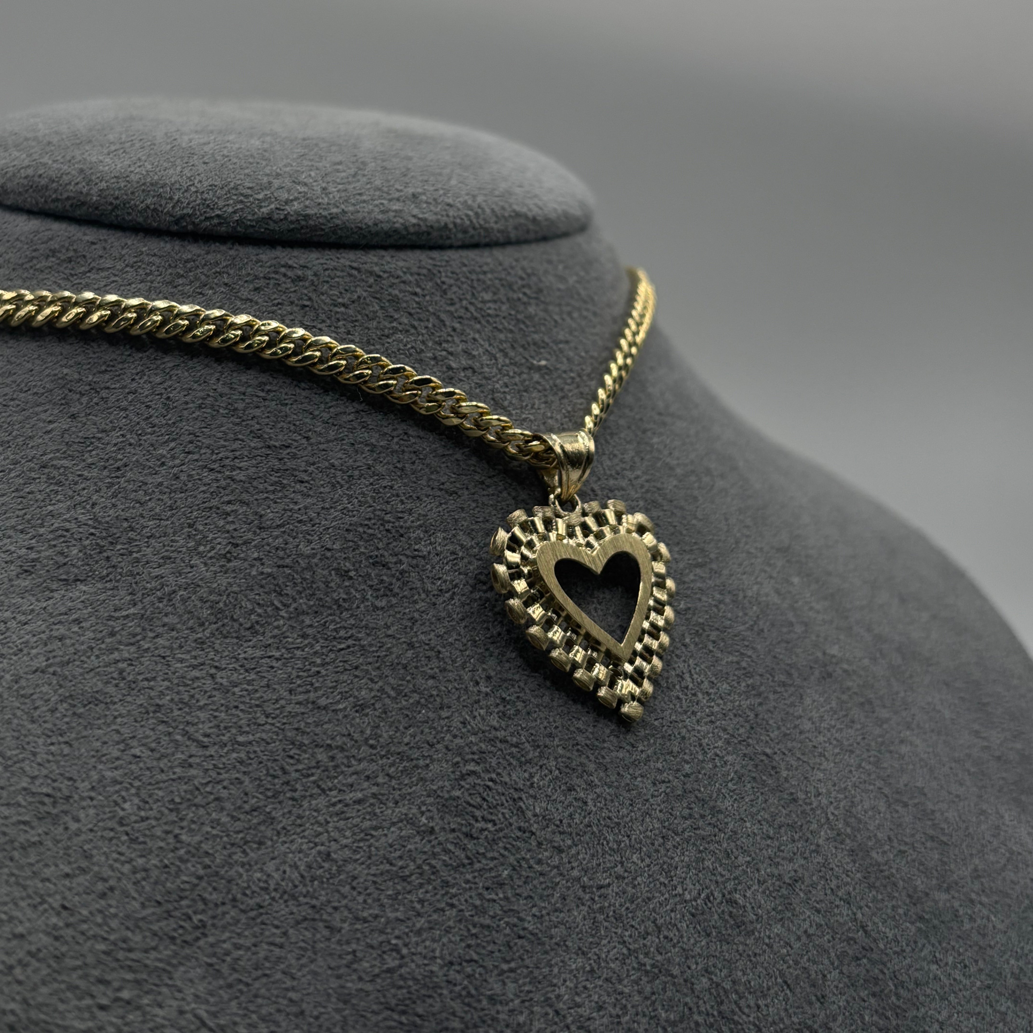  Gold Double Open Heart Rx Charm (26mm)