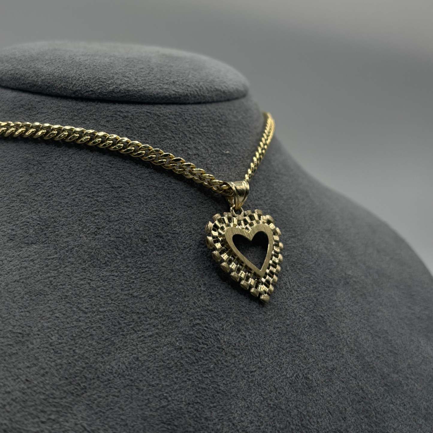  Gold Double Open Heart Rx Charm (26mm)