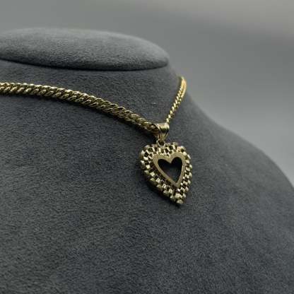  Gold Double Open Heart Rx Charm (26mm)