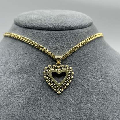  Gold Double Open Heart Rx Charm (26mm)