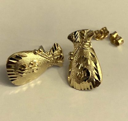 Money Bag Earrings Gold Plated Stud Earrings