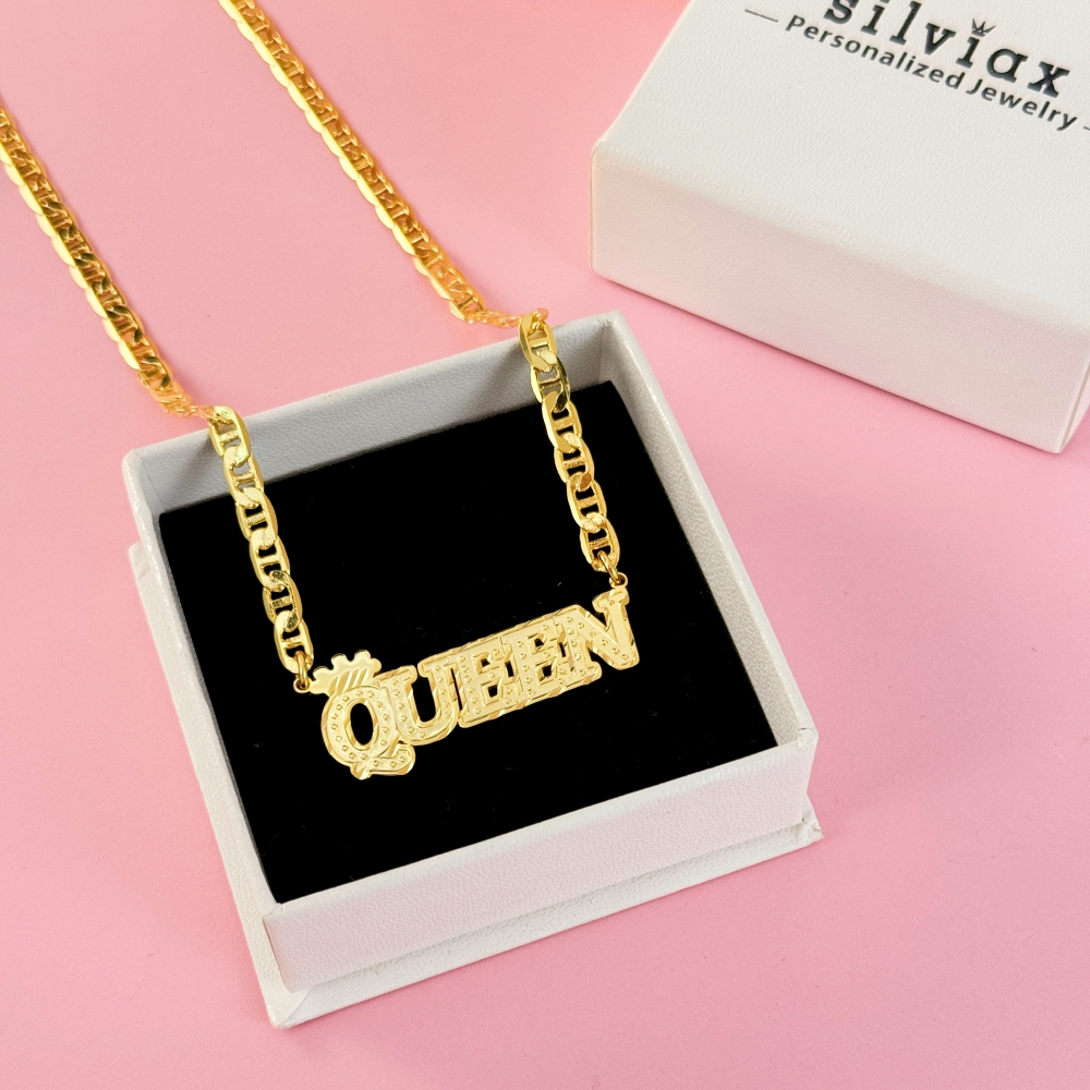 Mariner Chain Crown Name Necklace Custom Necklace