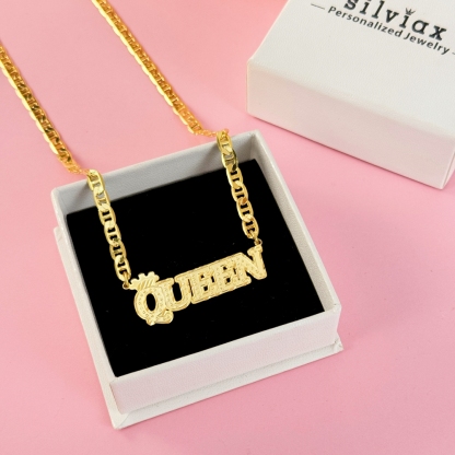Mariner Chain Crown Name Necklace Custom Necklace