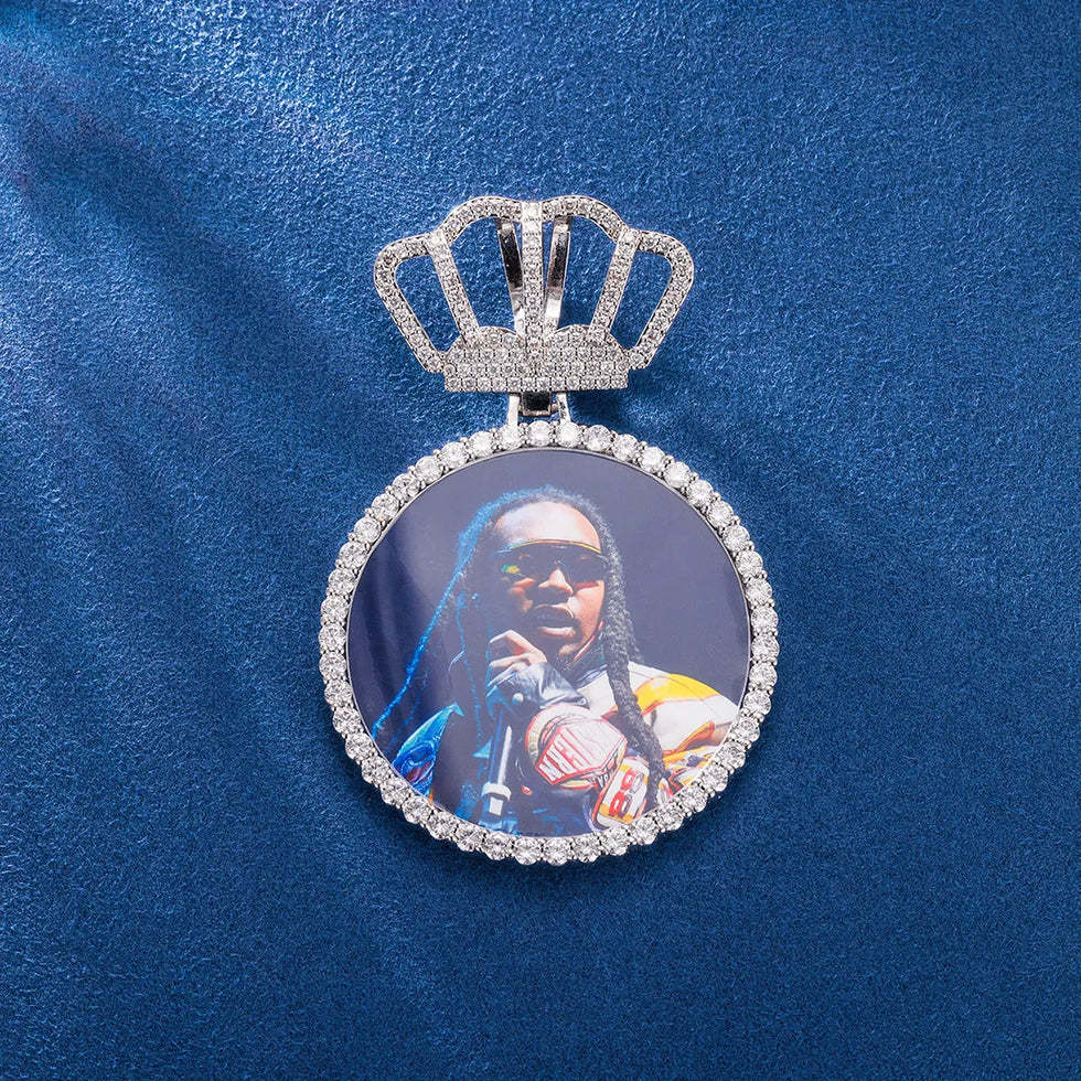 Round Picture Pendant Twist Chain Custom Photo Necklace